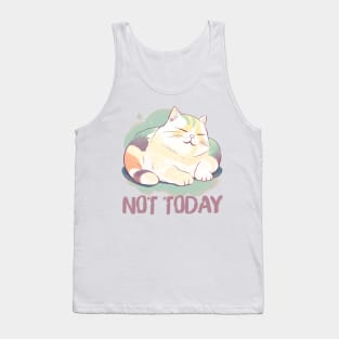 Not Today --- Cute Lazy Cat Design Tank Top